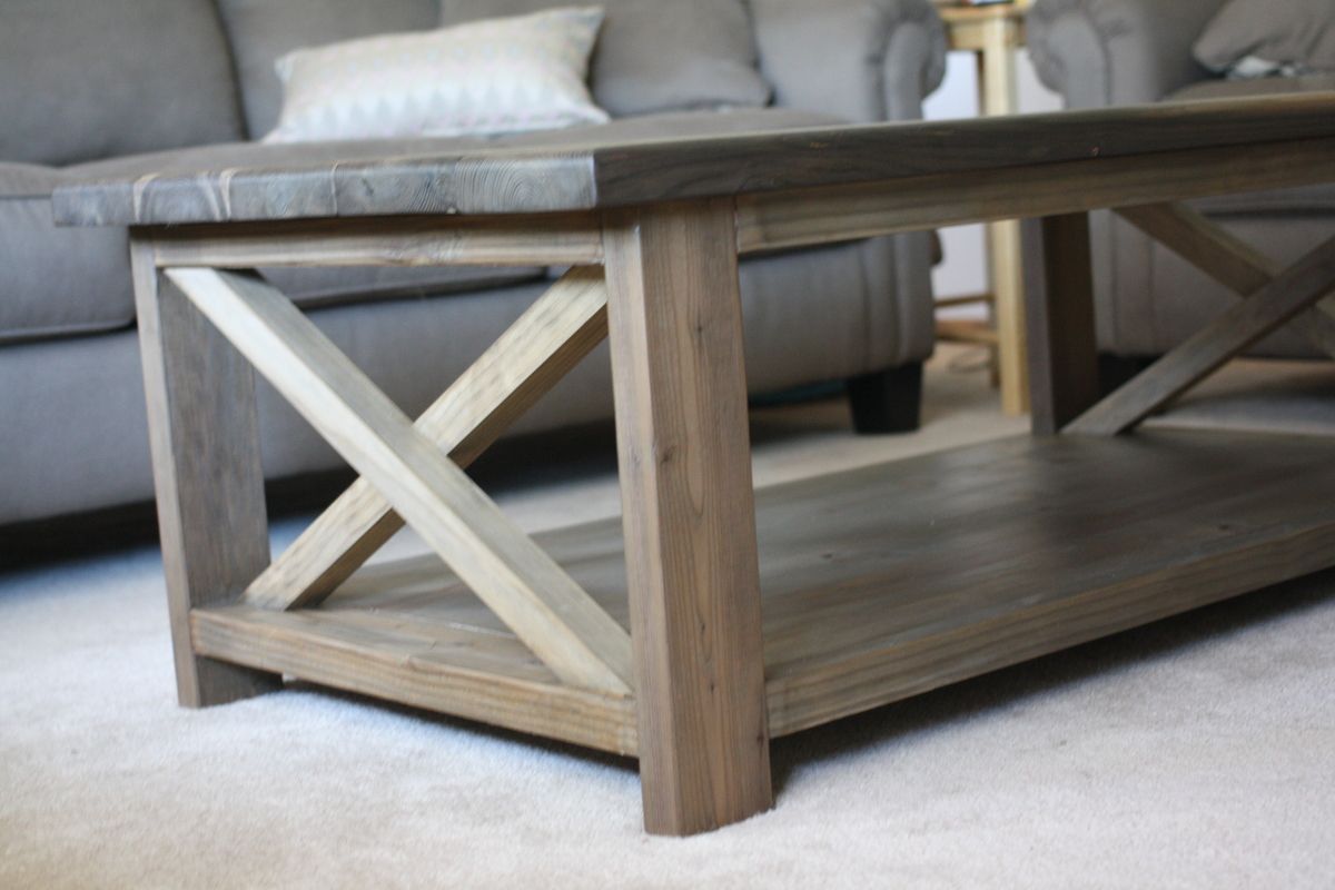 Ana White | Rustic X Coffee Table – Diy Projects For Smoke Gray Wood Square Console Tables (View 12 of 20)