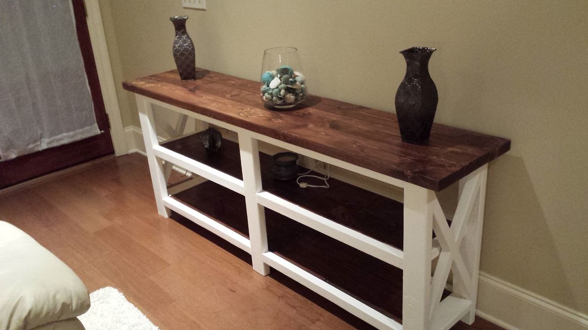 Ana White | Rustic X Console Table (the Beginning) – Diy Projects Pertaining To Rustic Barnside Console Tables (View 14 of 20)