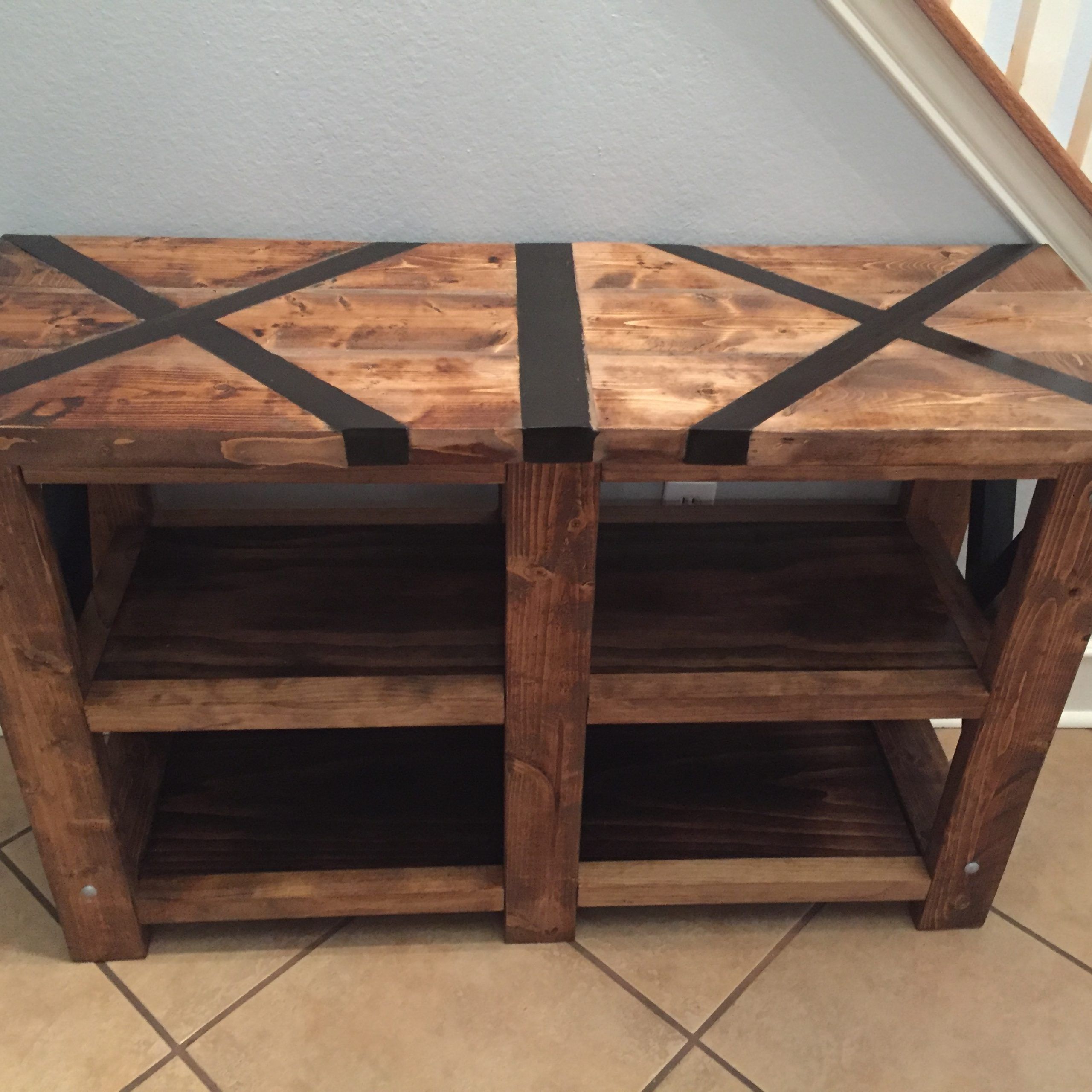 Ana White | Rustic X Console Table With X Top – Diy Projects Inside Rustic Barnside Console Tables (View 2 of 20)
