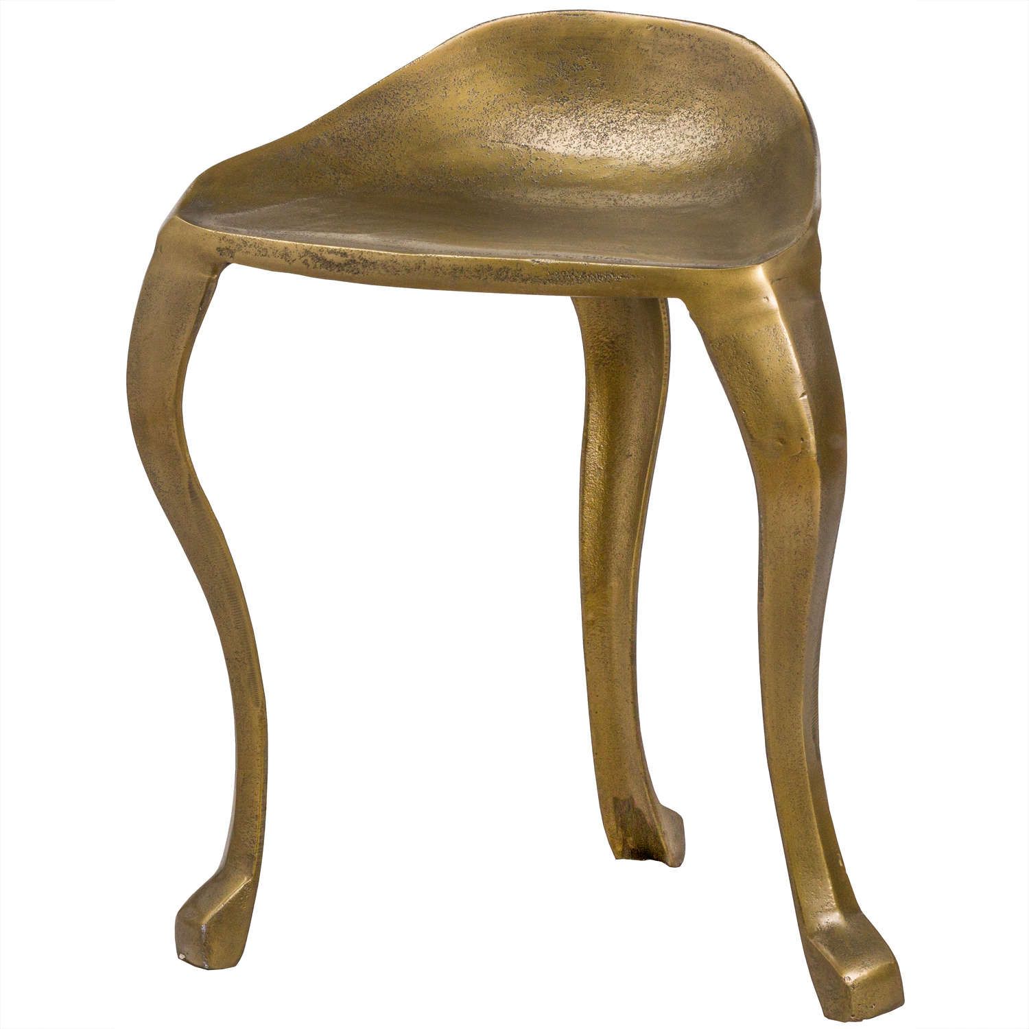 Antique Brass Cast Ohlson Stool | From Baytree Interiors With White Antique Brass Stools (View 6 of 20)
