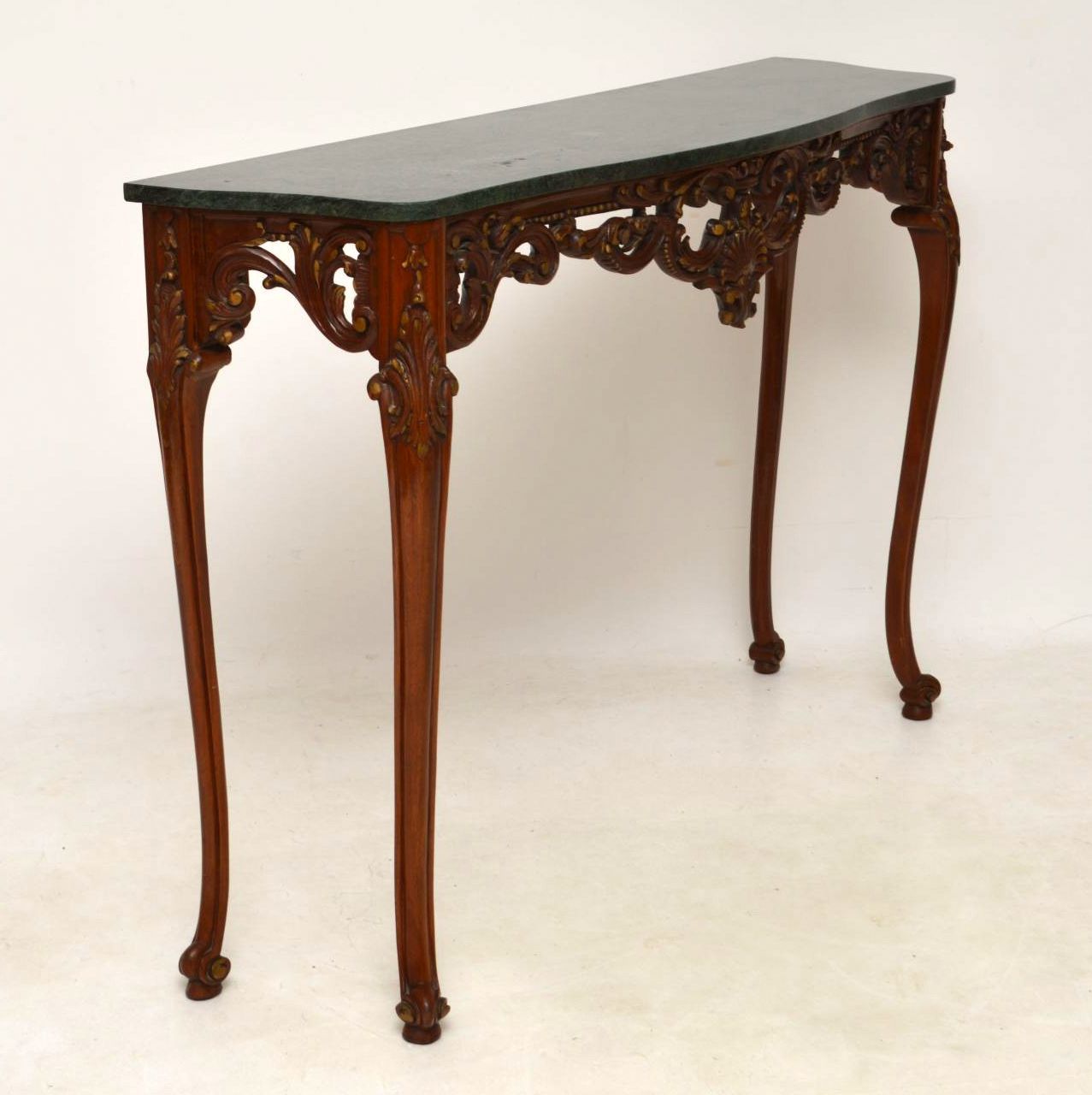 Antique French Carved Walnut Marble Top Console Table – Marylebone Antiques Regarding Marble Top Console Tables (View 4 of 20)