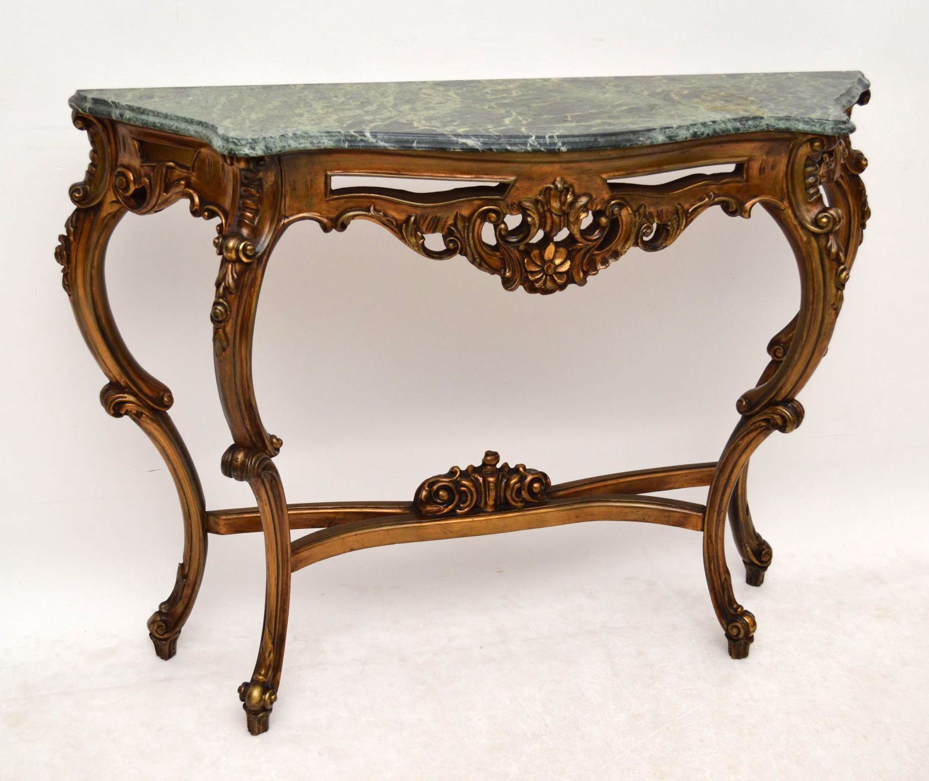Antique French Gilt Wood Marble Top Console Table – Marylebone Antiques With Marble Top Console Tables (View 5 of 20)