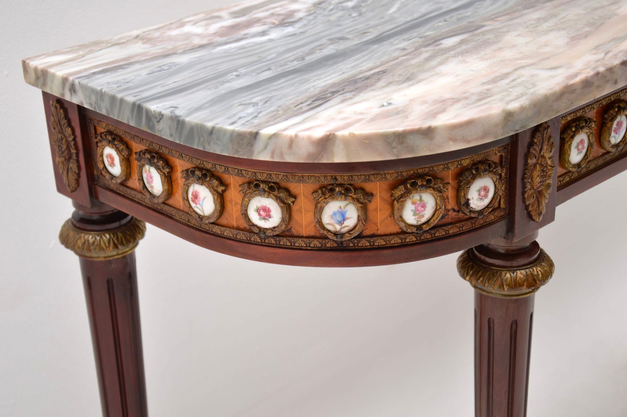 Antique French Marble Top Console Side Table – Marylebone Antiques With Marble Top Console Tables (View 11 of 20)