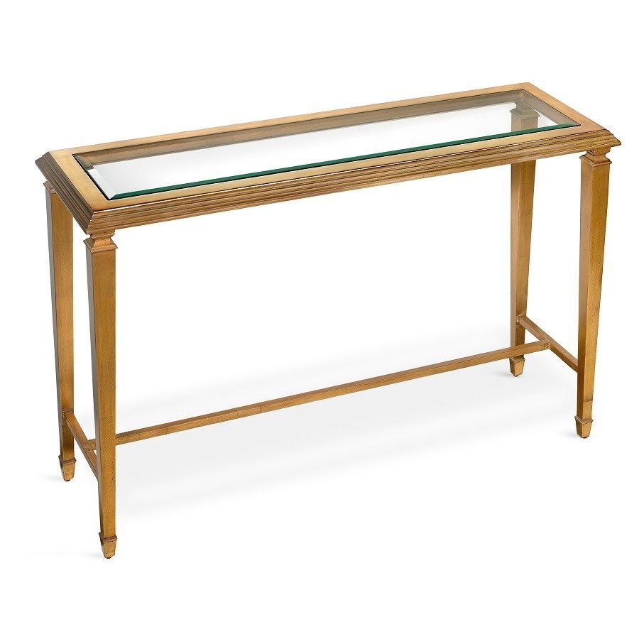 Antique Gold Leaf Console Table With Glass Top | Small Console Table Inside Glass And Gold Console Tables (View 16 of 20)