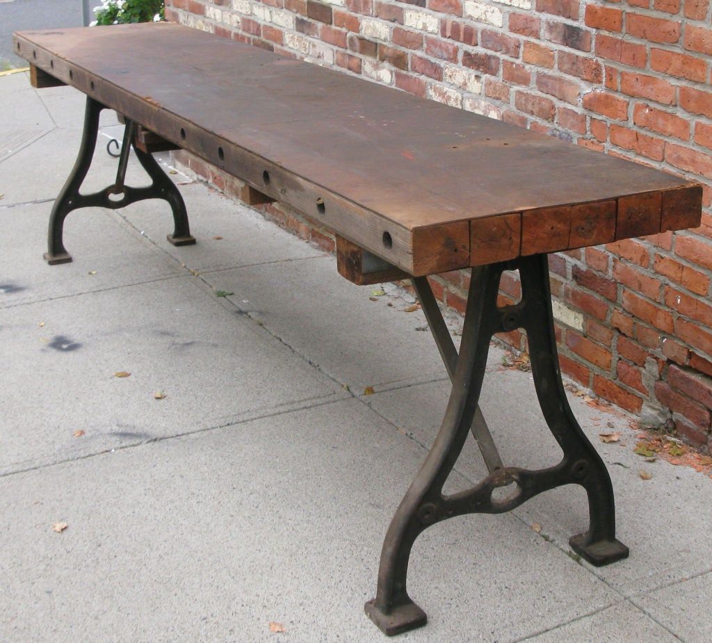 Antique Industrial Cast Iron Base Console Table At 1stdibs With Regard To Vintage Coal Console Tables (View 20 of 20)
