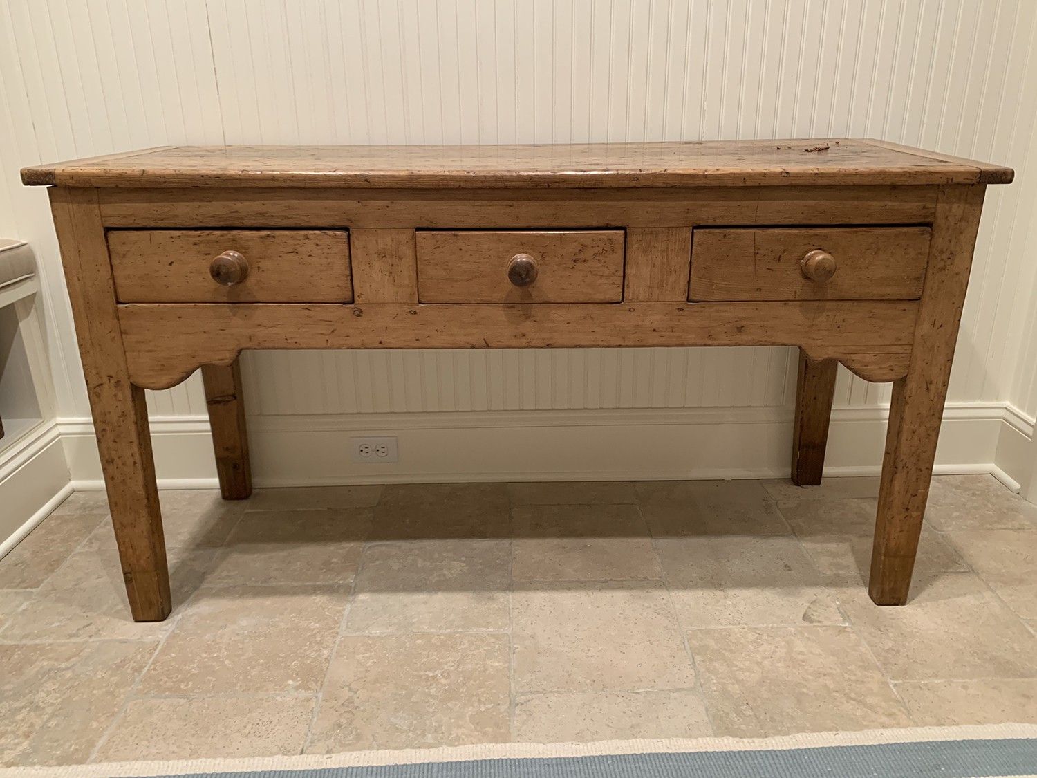 Antique Rustic Pine Console Table • The Local Vault Pertaining To Rustic Walnut Wood Console Tables (Gallery 20 of 20)