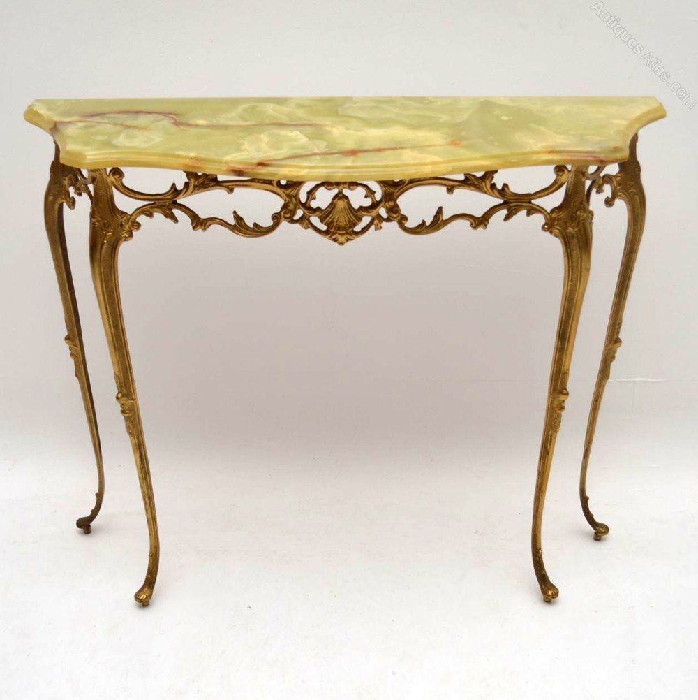 Antiques Atlas – Antique French Gilt Metal & Onyx Console Table Pertaining To Antique Gold Aluminum Console Tables (View 18 of 20)