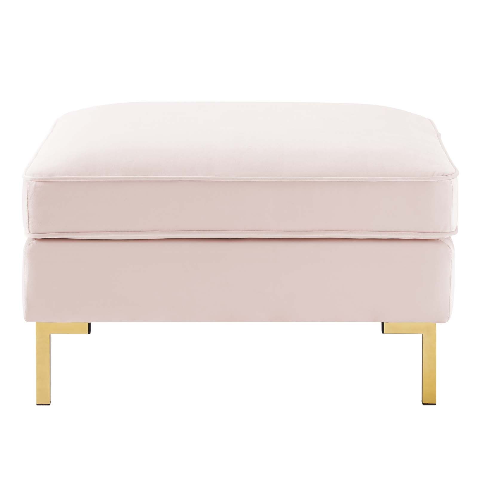 Ardent Performance Velvet Ottoman Pink Pertaining To Pink Fabric Banded Ottomans (View 6 of 20)