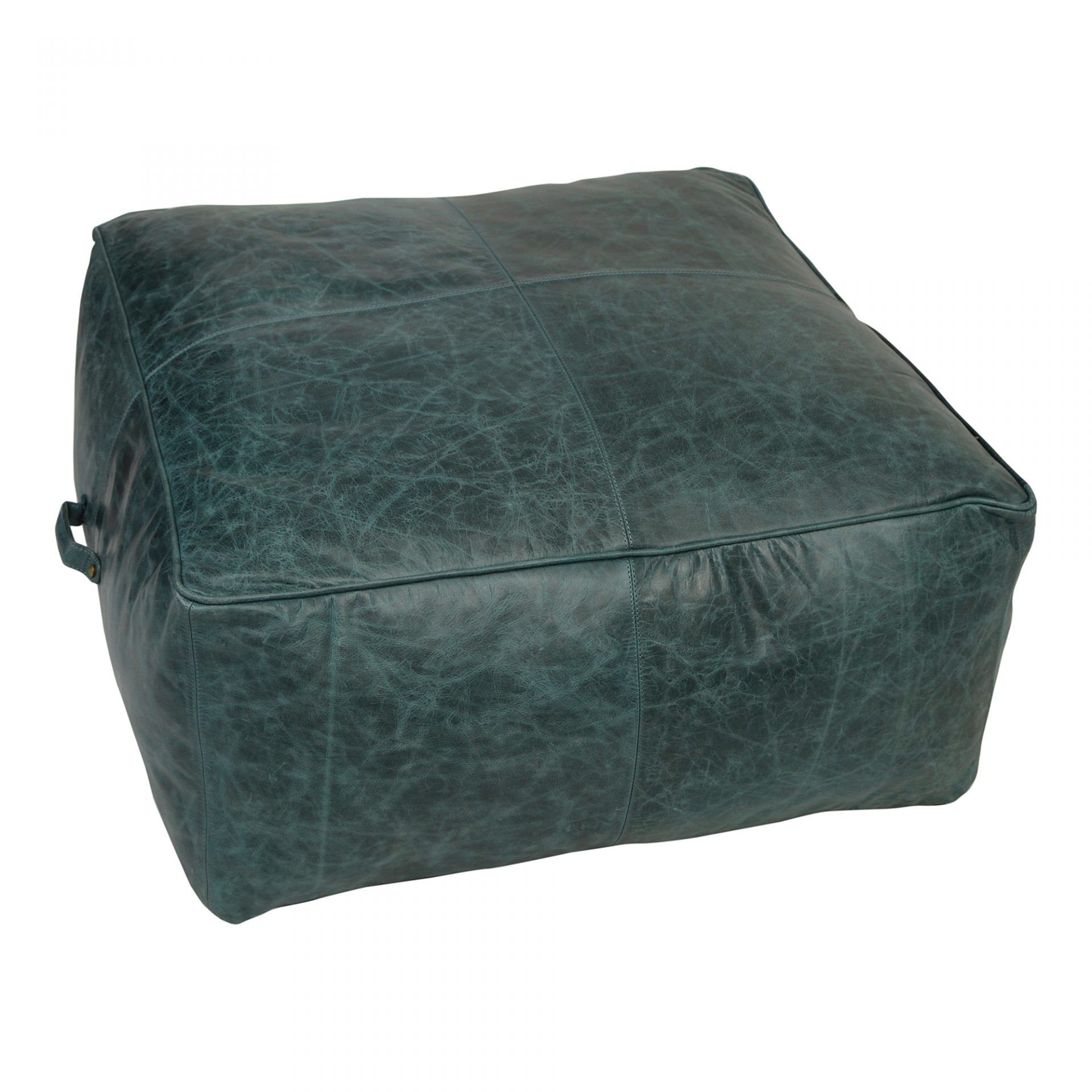 Argento Ottoman Distressed Blue – Ottomans – Moe's Wholesale | Blue With Regard To Light Blue Cylinder Pouf Ottomans (View 7 of 20)