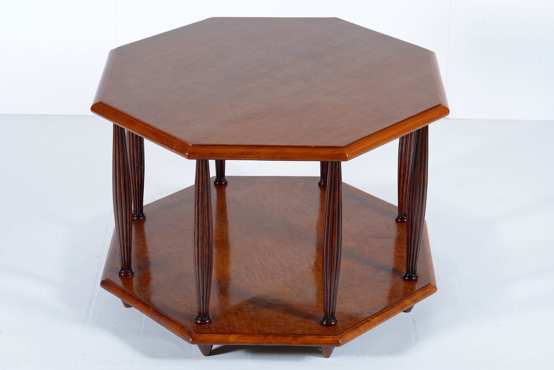 Art Deco Italian Octagonal Bird Eyes Maple Sofa Coffee Table Or Side Throughout Octagon Console Tables (View 10 of 20)