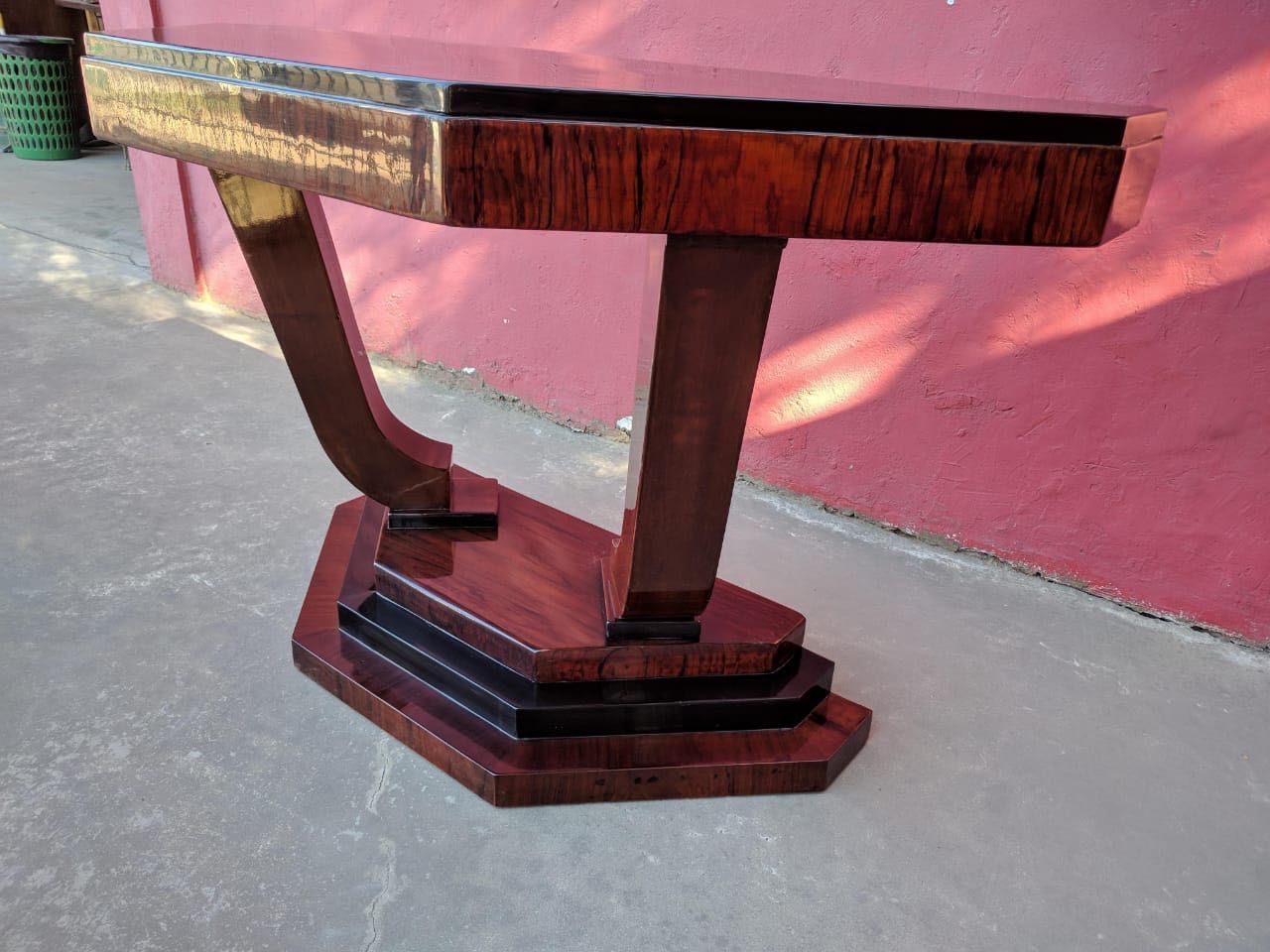 Art Deco Triangular Console With Ebony Accents | Consoles | Art Deco Intended For Triangular Console Tables (View 16 of 20)