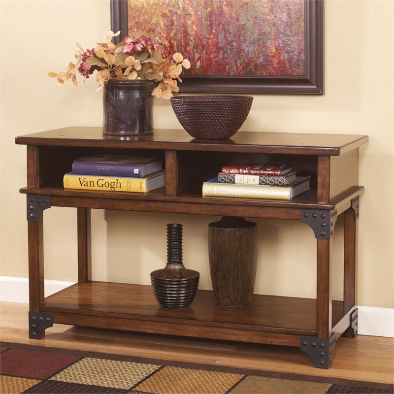Ashley Murphy Console Console Table In Medium Brown – T352 4 Inside Brown Console Tables (View 10 of 20)