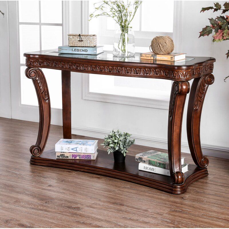 Astoria Grand Rowlett Solid Wood Console Table & Reviews | Wayfair Pertaining To Wood Console Tables (View 9 of 20)