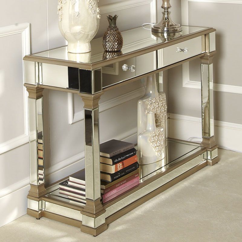 Athens Gold Mirrored 2 Drawer Console Table | Picture Perfect Home Pertaining To 2 Drawer Console Tables (View 10 of 20)
