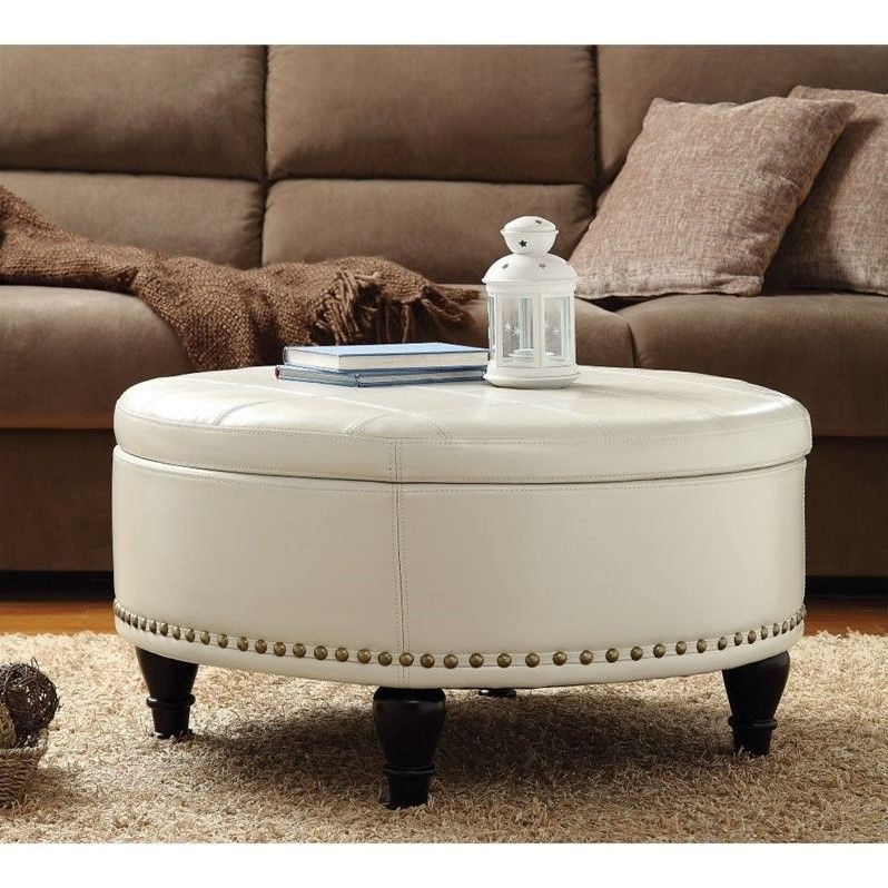 Augusta Storage Leather Ottoman In Cream – Bp Auot32 B28 Inside Cream Pouf Ottomans (View 12 of 20)