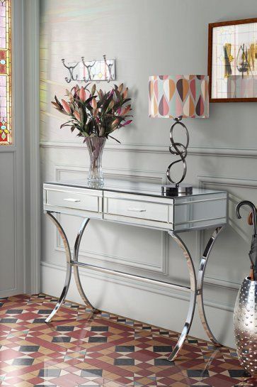 Aurelia Mirrored & Chrome Dressing Console | Mirrored Furniture, Glass Pertaining To Mirrored And Chrome Modern Console Tables (View 14 of 20)