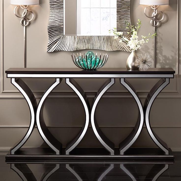 Ava Dark Chocolate Mirrored Console Table – #8m116 | Lamps Plus For Mirrored And Chrome Modern Console Tables (View 5 of 20)