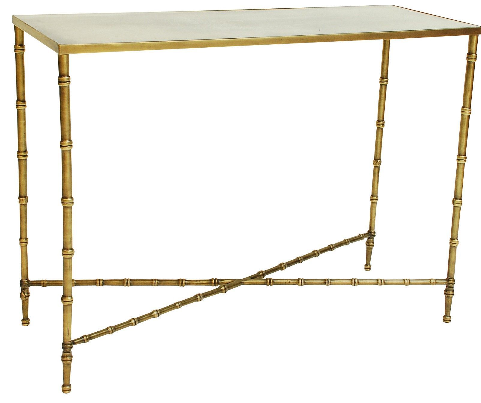 Bamboo Console Table With Antique Mirror The Bamboo Console Table With Within Antique Gold And Glass Console Tables (View 18 of 20)