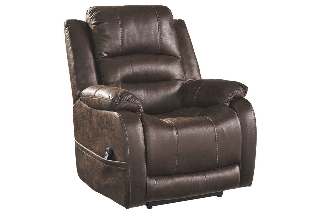 Barling Power Recliner | Ashley Furniture Homestore | Power Recliners In Faux Leather Ac And Usb Charging Ottomans (View 3 of 20)