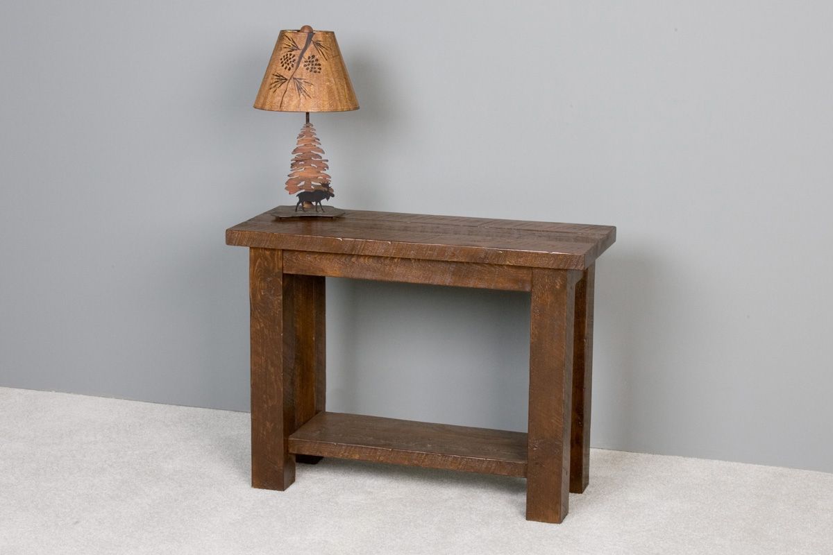 Barnwood Sofa Table – Viking Log Furniture Regarding Smoked Barnwood Console Tables (View 12 of 20)