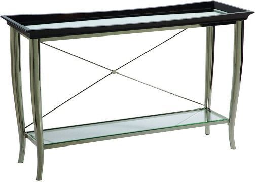 Bassett Mirror T2608 400 Thaxton Console Table, Sterling Silver Plated Regarding Polished Chrome Round Console Tables (View 3 of 20)