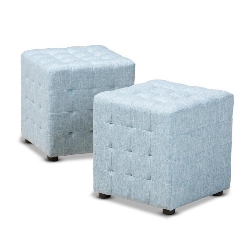 Baxton Studio Elladio Modern And Contemporary Fabric Upholstered Tufted For Orange Fabric Modern Cube Ottomans (View 1 of 20)