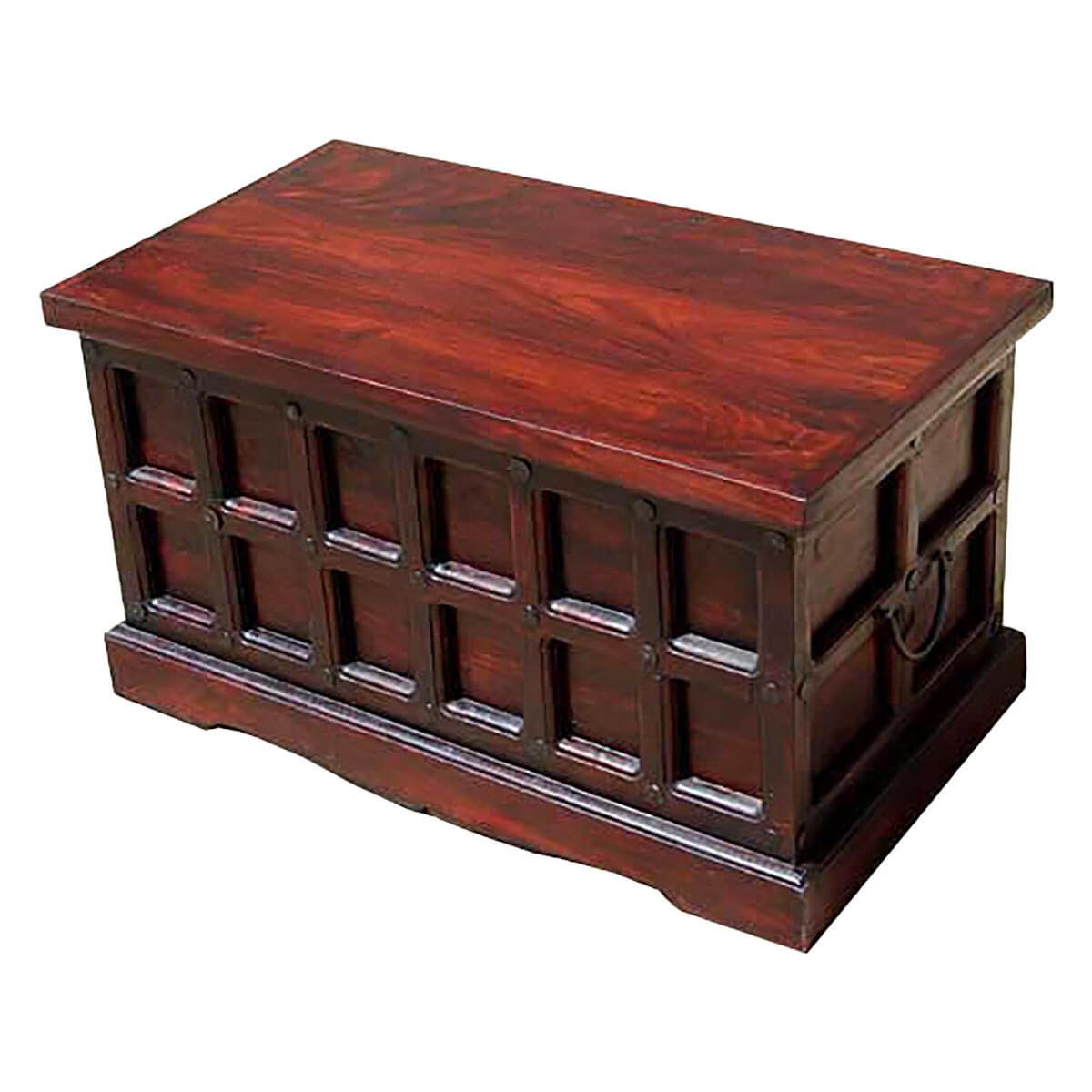 Beaufort Solid Wood Storage Chest Trunk Box Coffee Table In Walnut Wood Storage Trunk Console Tables (View 18 of 20)