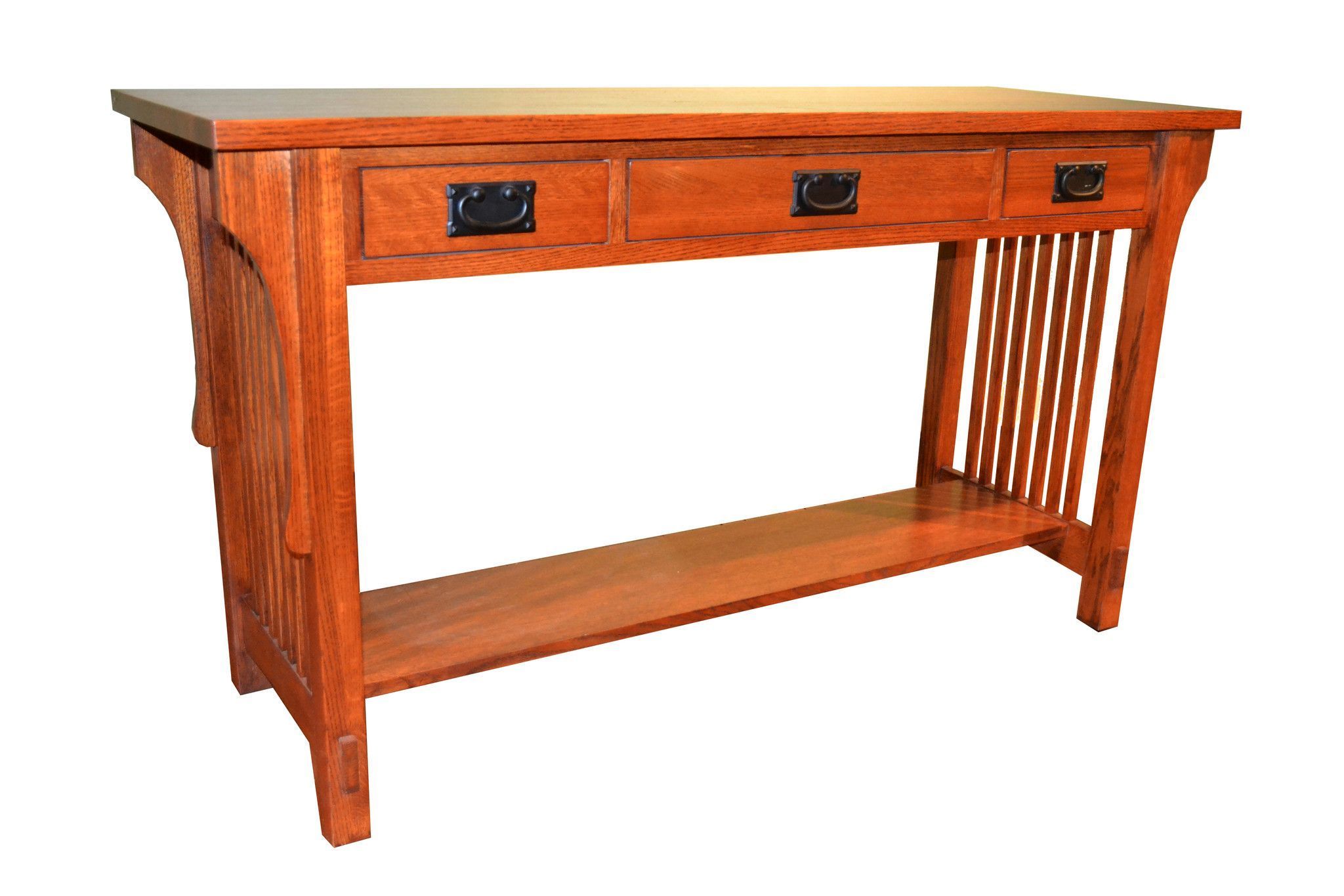 Beautifully Made Solid Oak Mission / Arts And Crafts Crofter Style Intended For Metal And Oak Console Tables (View 11 of 20)