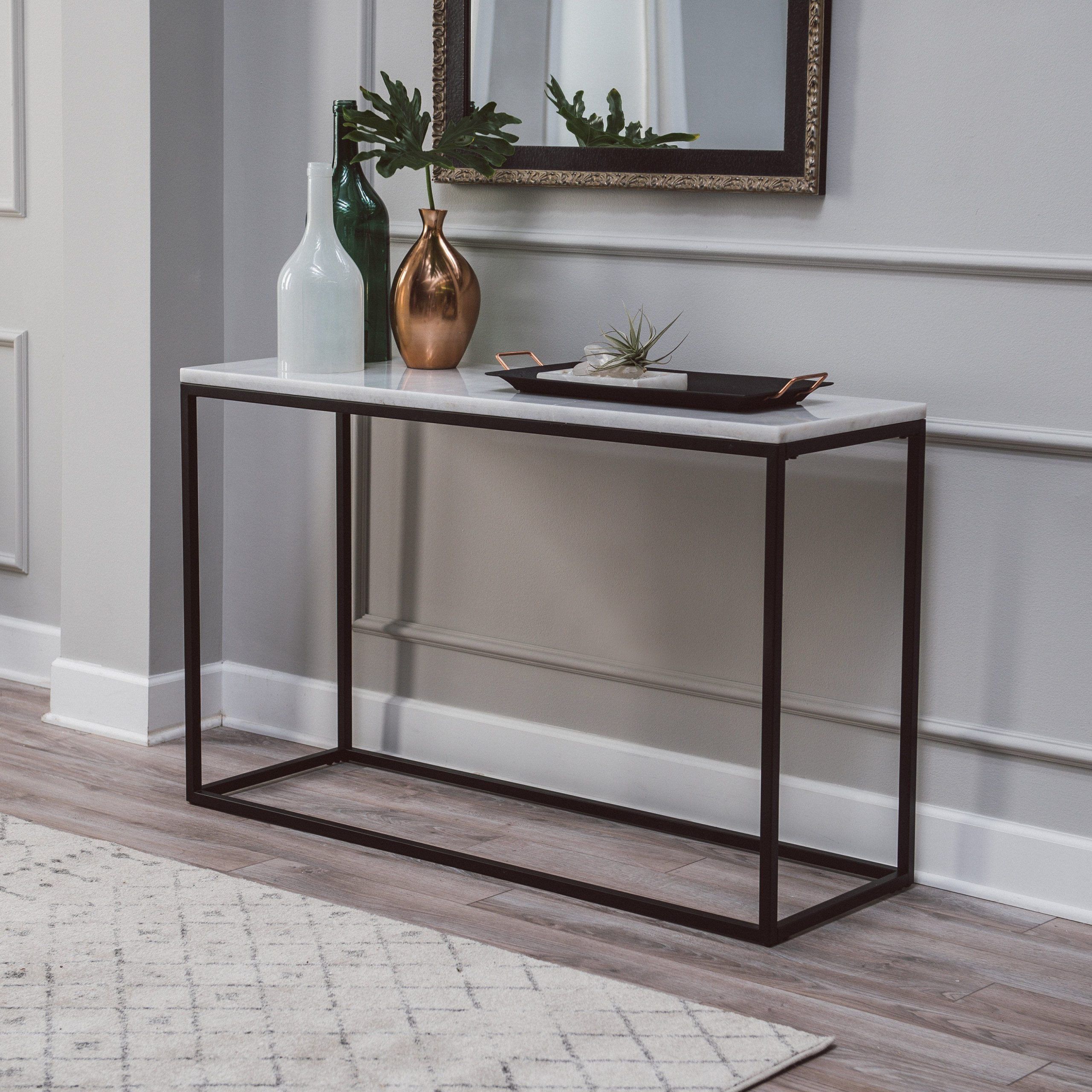 Belham Living Sorenson Console Table With Marble Top | From Hayneedle Throughout Marble Console Tables Set Of  (View 5 of 20)