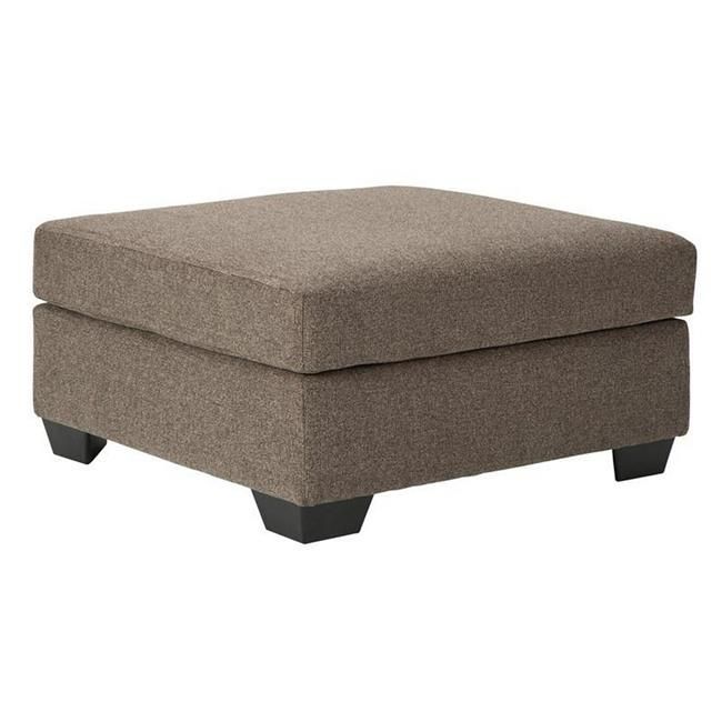 Benjara Bm213383 Square Fabric Upholstered Wooden Frame Oversized Throughout Gray And White Fabric Ottomans With Wooden Base (View 6 of 17)