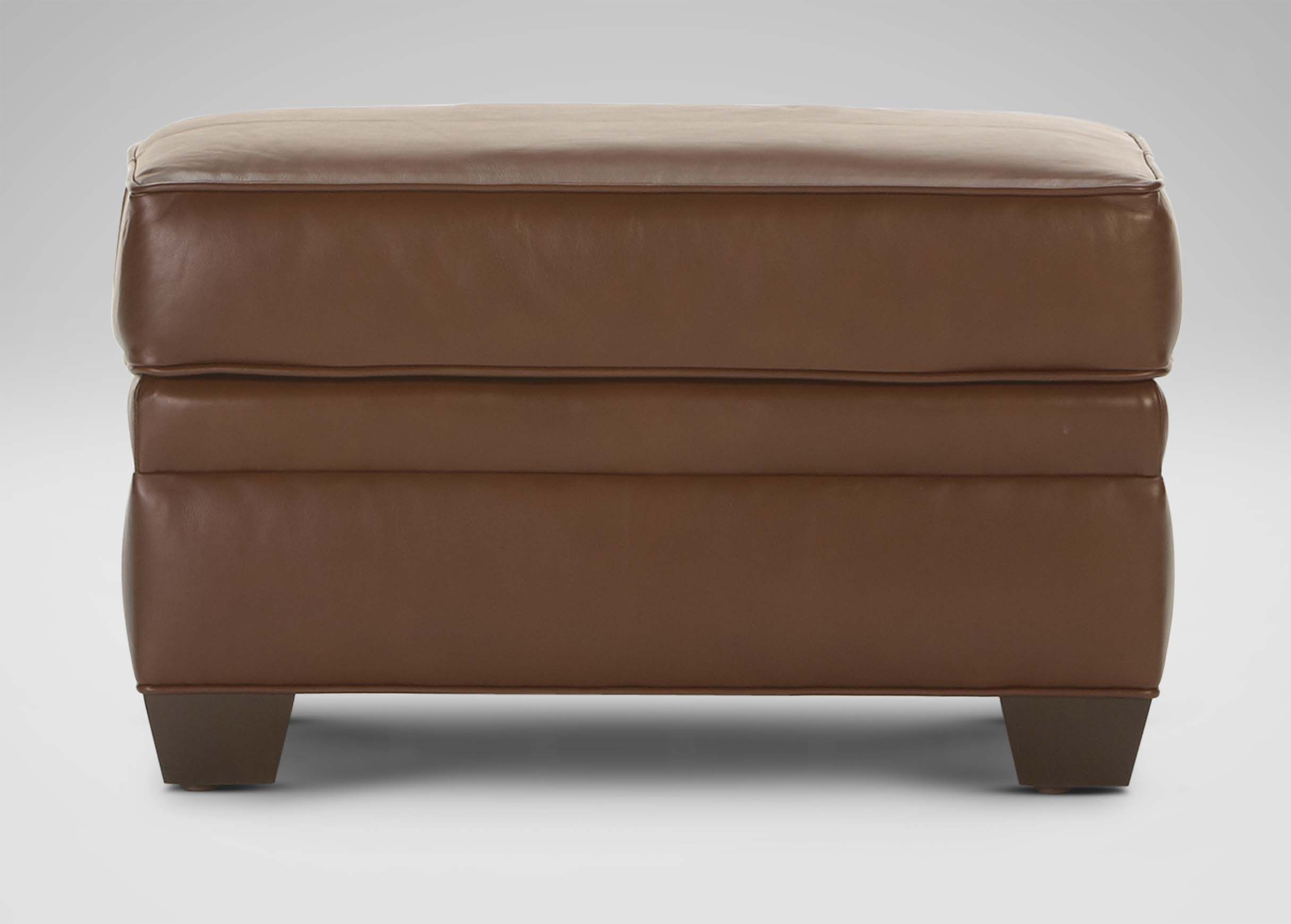 Bennett Leather Ottoman | Ottomans & Benches With Weathered Ivory Leather Hide Pouf Ottomans (View 7 of 20)