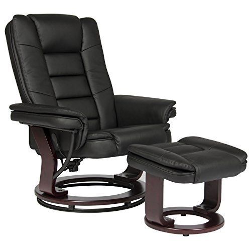 Best Choice Products Contemporary Leather Swivel Recliner Ottoman W For Onyx Black Modern Swivel Ottomans (View 2 of 18)