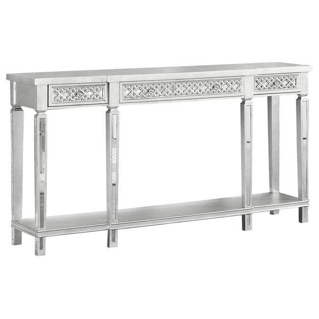 Best Master Furniture T1880 Silver Sofa Table Monterey Square Living Within Silver Leaf Rectangle Console Tables (View 12 of 20)