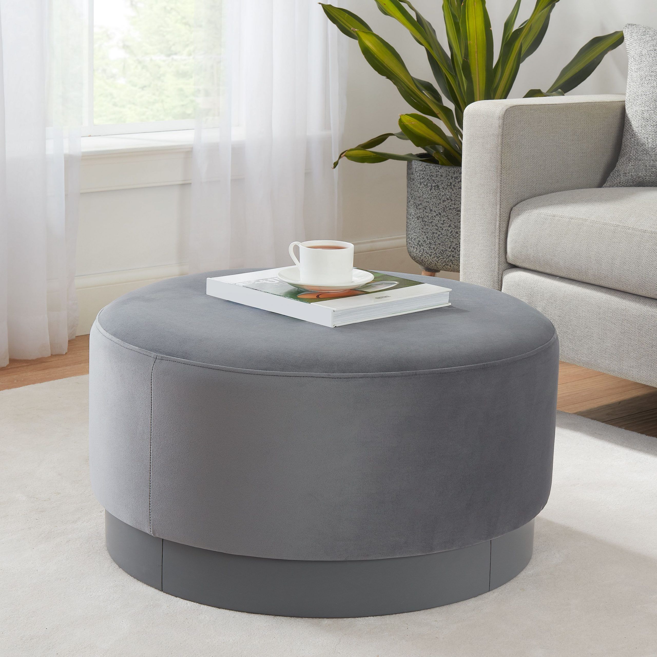 Better Homes & Gardens Addison Large Round Ottoman, Multiple Colors Pertaining To Wool Round Pouf Ottomans (View 6 of 20)