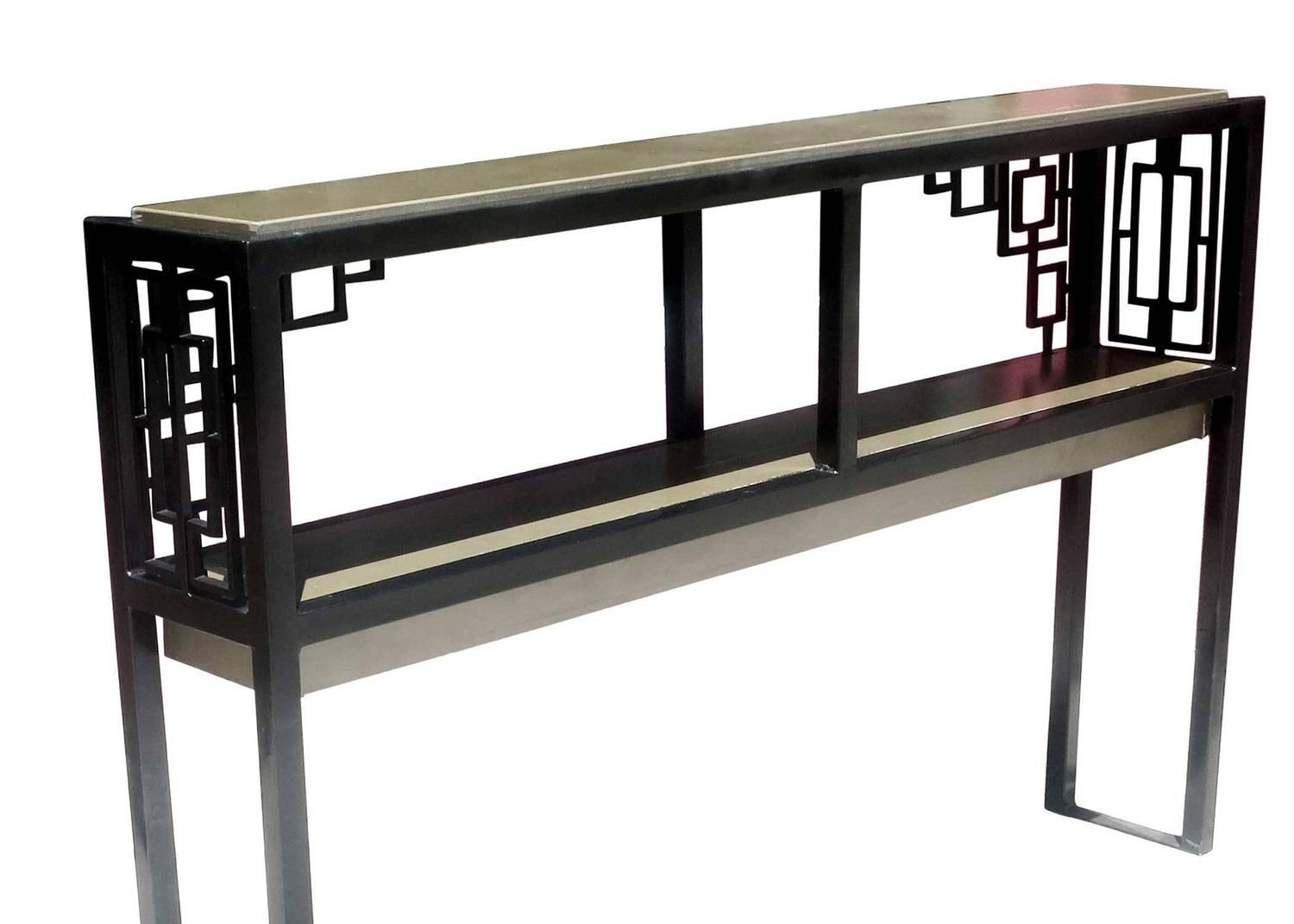 Black And Gold "prairie" Style Console Table For Sale At 1stdibs Within Black And Gold Console Tables (View 12 of 20)