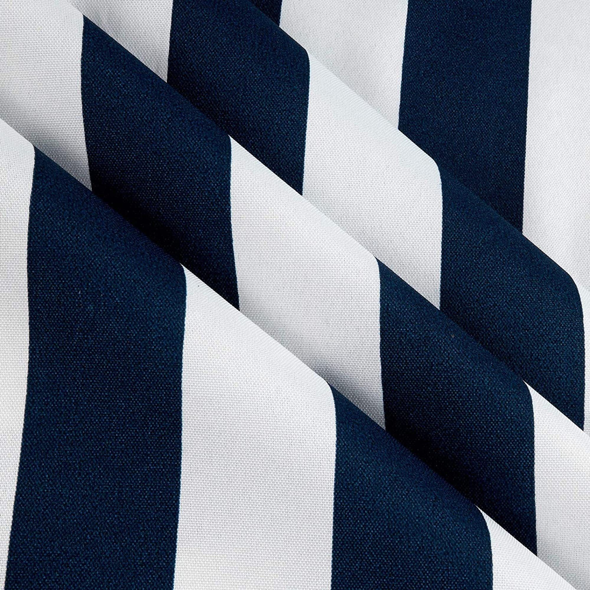 Black And White Stripe 2 Fabric, Navy Blue Striped Cotton, Fabric In Navy Blue And White Striped Ottomans (View 10 of 20)