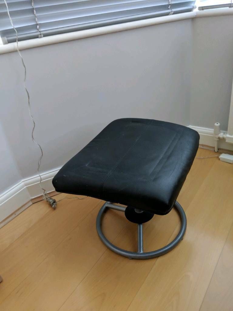 Black Faux Leather Footstool | In Kingsbury, London | Gumtree Inside Black Leather Foot Stools (View 3 of 20)