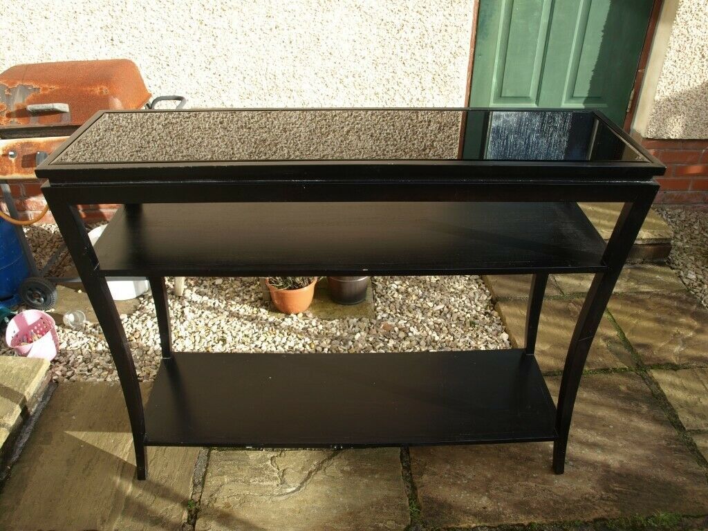 Black Glass Top Console Table | In Bishopbriggs, Glasgow | Gumtree With Black Round Glass Top Console Tables (View 10 of 20)