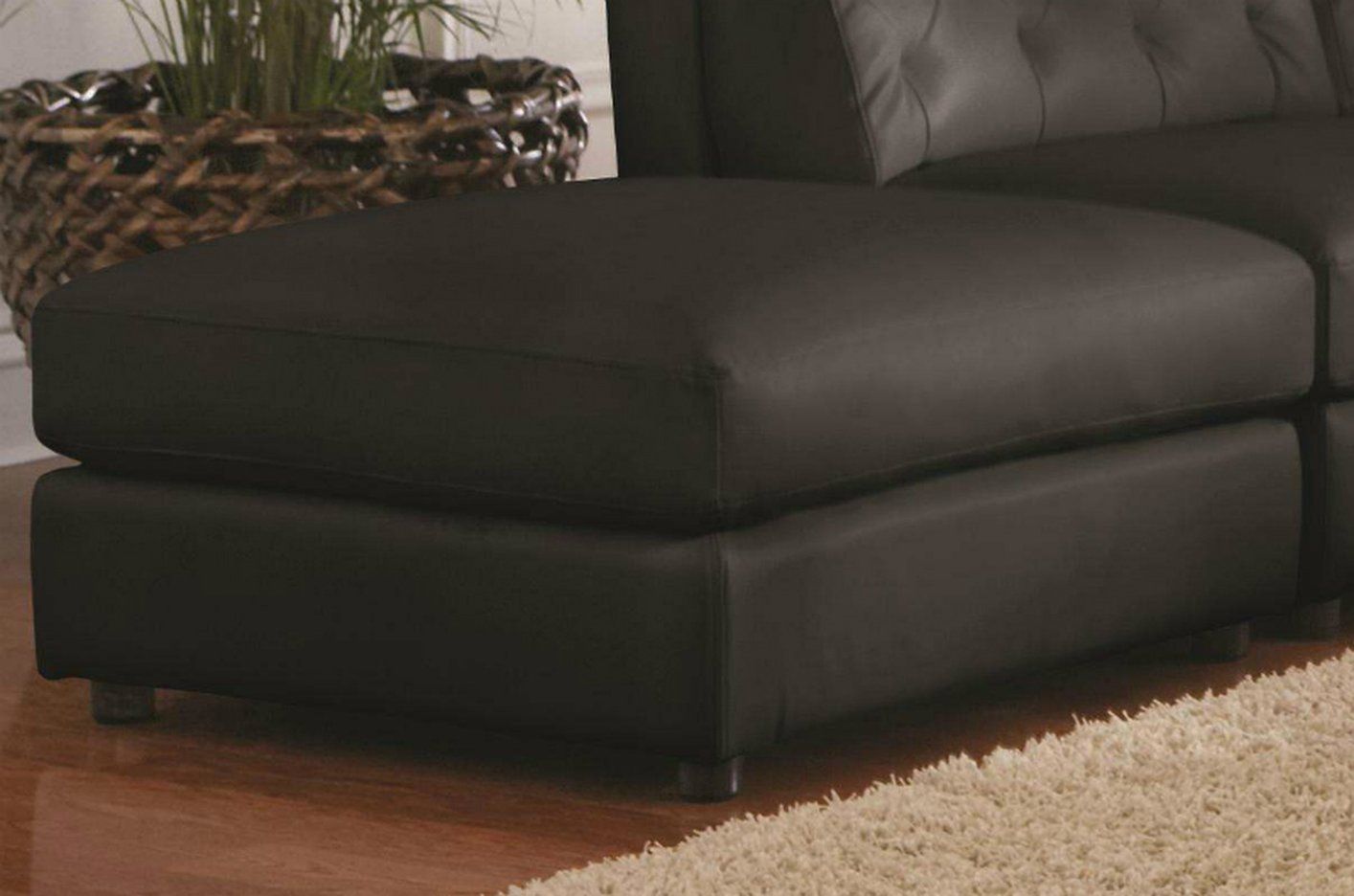 Black Leather Ottoman – Steal A Sofa Furniture Outlet Los Angeles Ca Regarding Black Leather And Gray Canvas Pouf Ottomans (View 11 of 20)