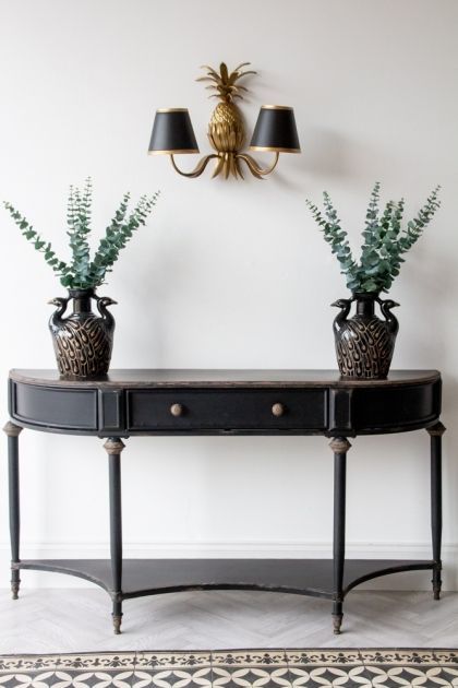 Black Vintage Style Metal Distressed Console Table With Drawer In Hammered Antique Brass Modern Console Tables (View 11 of 16)
