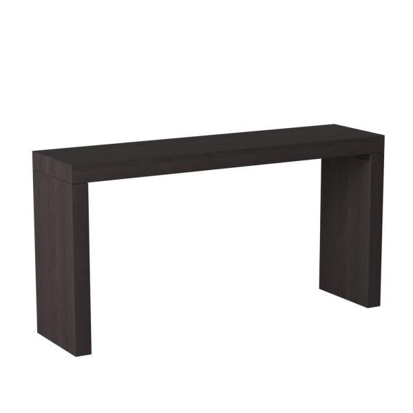 Black Wood Grain Veneer Console Table 37131 – The Home Depot In 2020 Throughout Wood Veneer Console Tables (View 16 of 20)