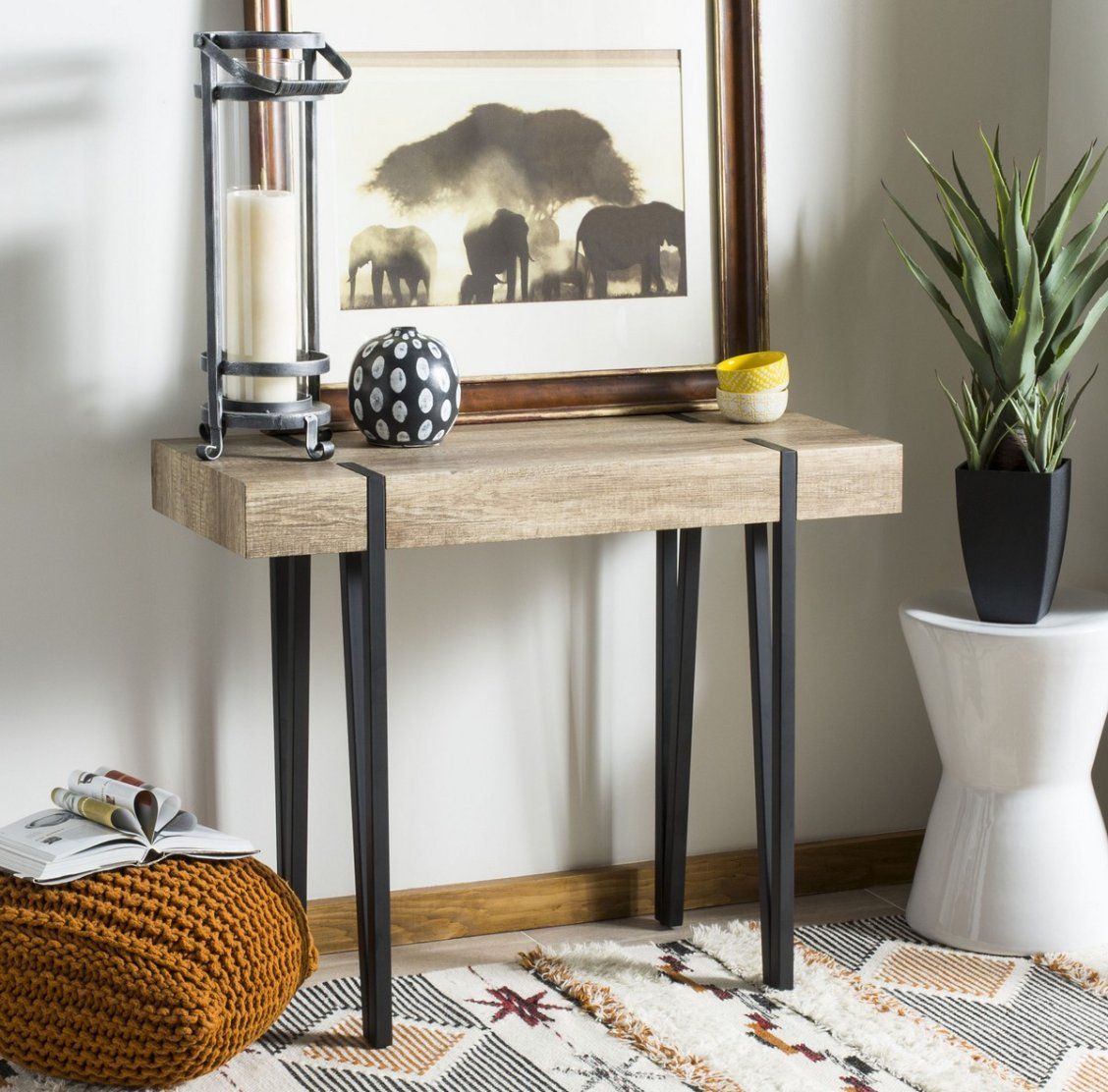 Bold And Beautiful, This Rectangular Rustic Midcentury Wood Top Console With Wood Console Tables (View 19 of 20)