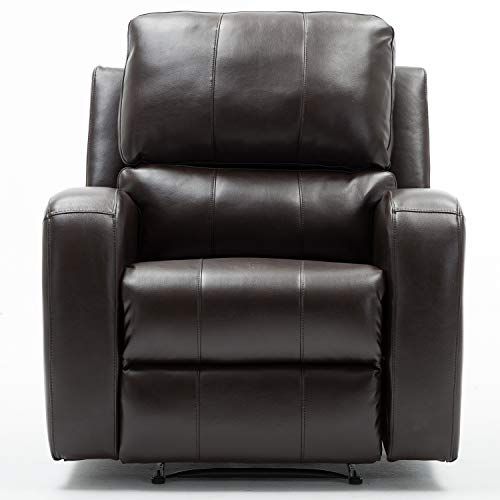 Bonzy Home Power Recliner Chair Air Leather – Overstuffed Electric Faux With Black Faux Leather Usb Charging Ottomans (View 5 of 20)