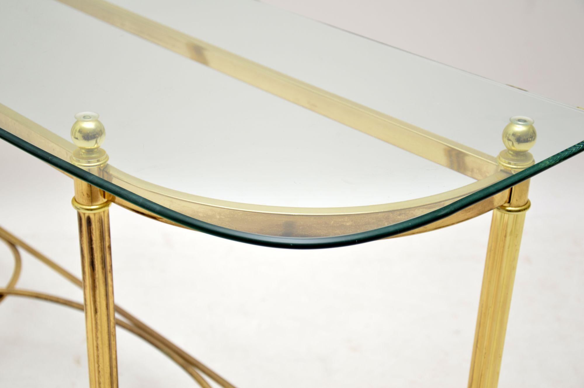 Brass And Glass Console Table – Home Decorators Collection Bella 32 In Intended For Brass Smoked Glass Console Tables (View 18 of 20)