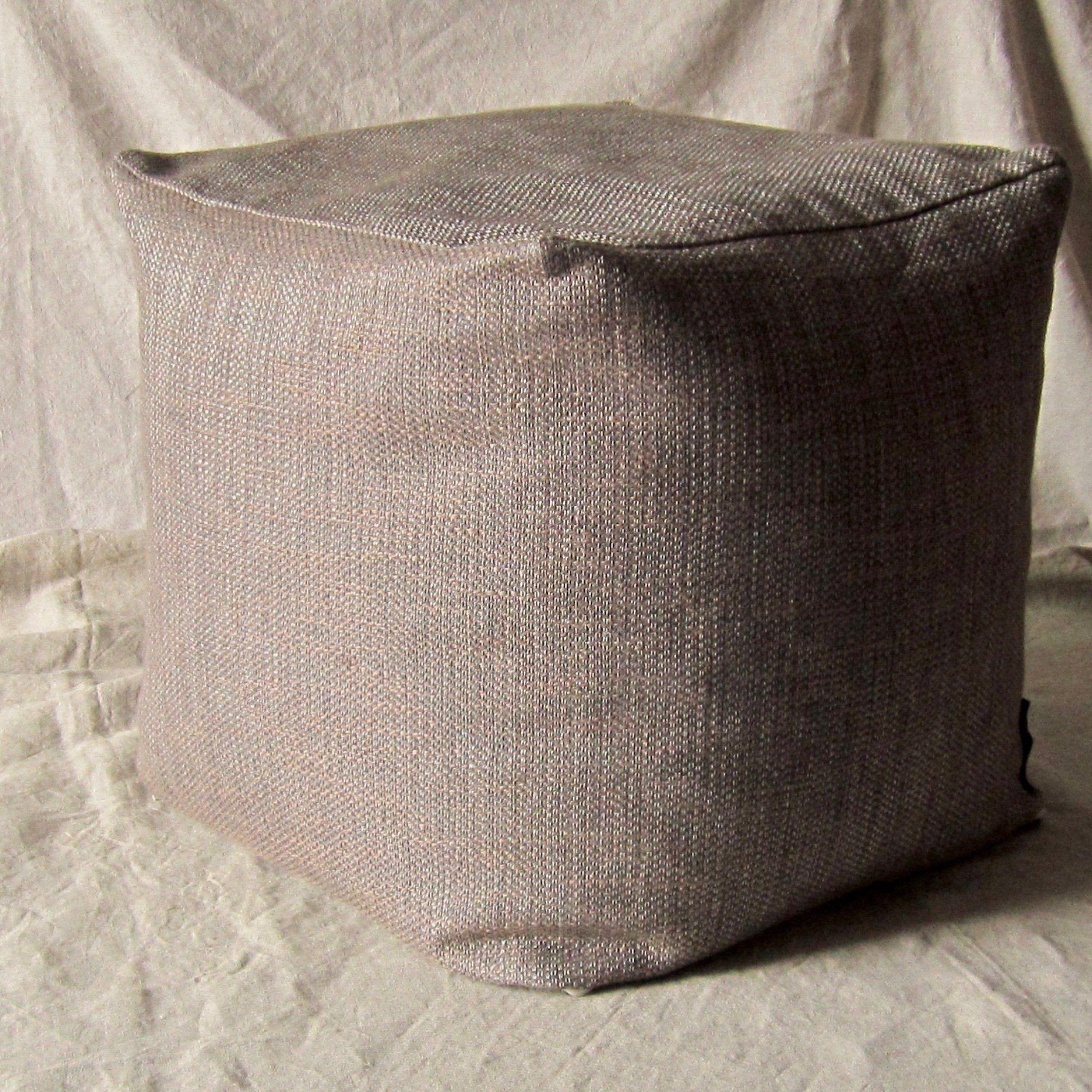 Bronze Brown Modern Pouf Cover 16x16x16 Bronze Mauve Floor | Etsy Throughout White And Blush Fabric Square Ottomans (View 4 of 20)