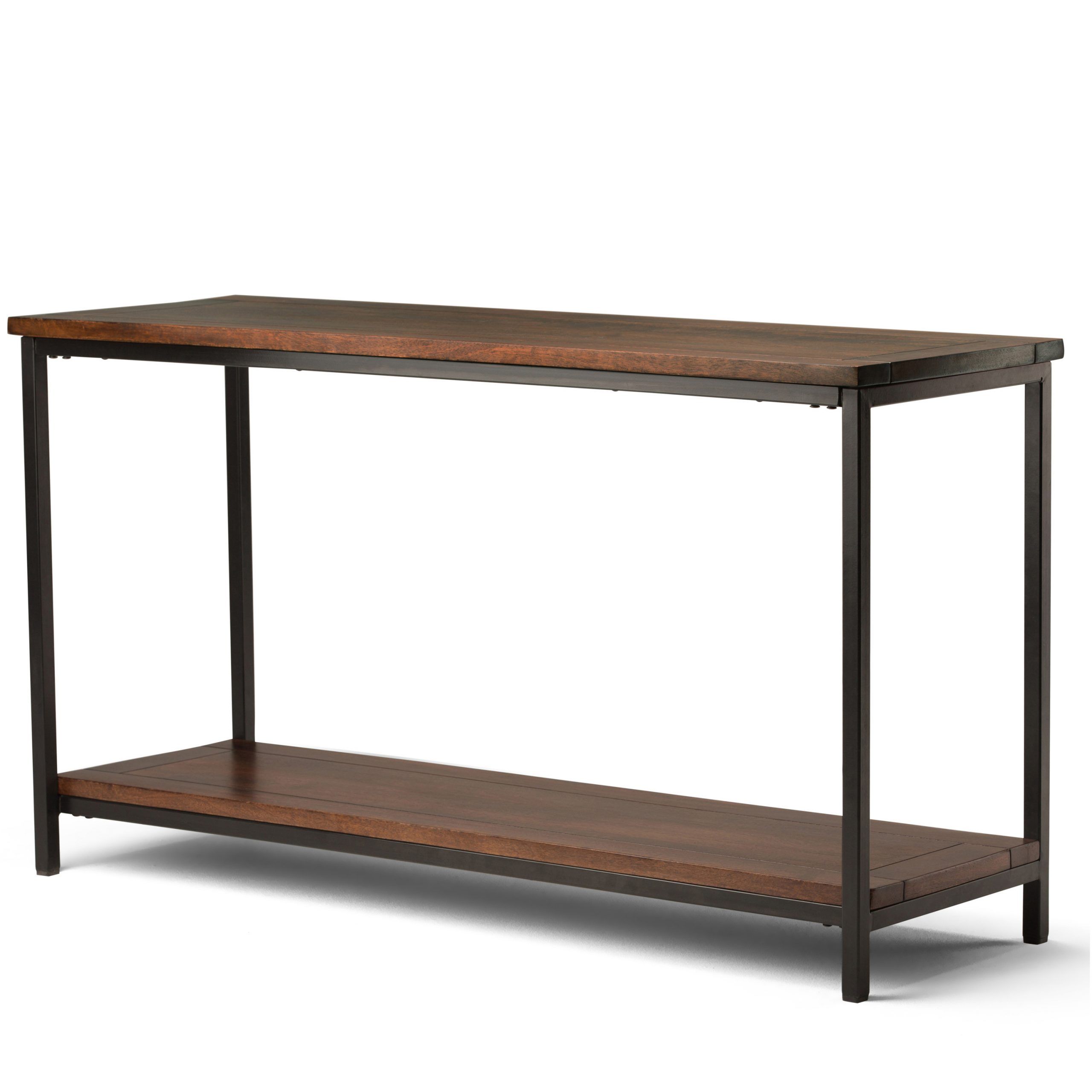 Brooklyn + Max Glenna Solid Mango Wood And Metal 54 Inch Wide Modern Pertaining To Dark Brown Console Tables (View 3 of 20)