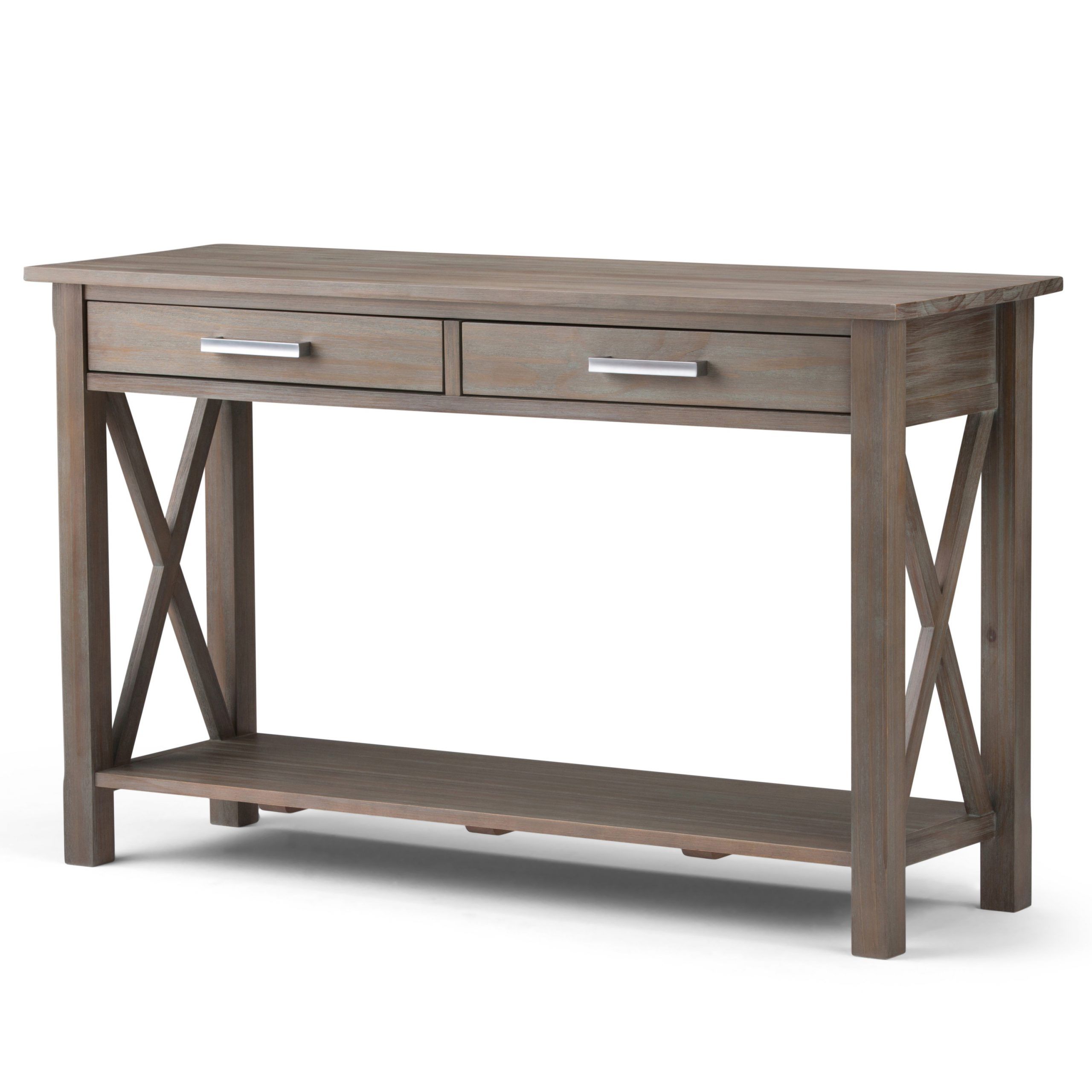Brooklyn + Max Providence Solid Wood 47 Inch Wide Contemporary Console Intended For Vintage Gray Oak Console Tables (View 7 of 20)