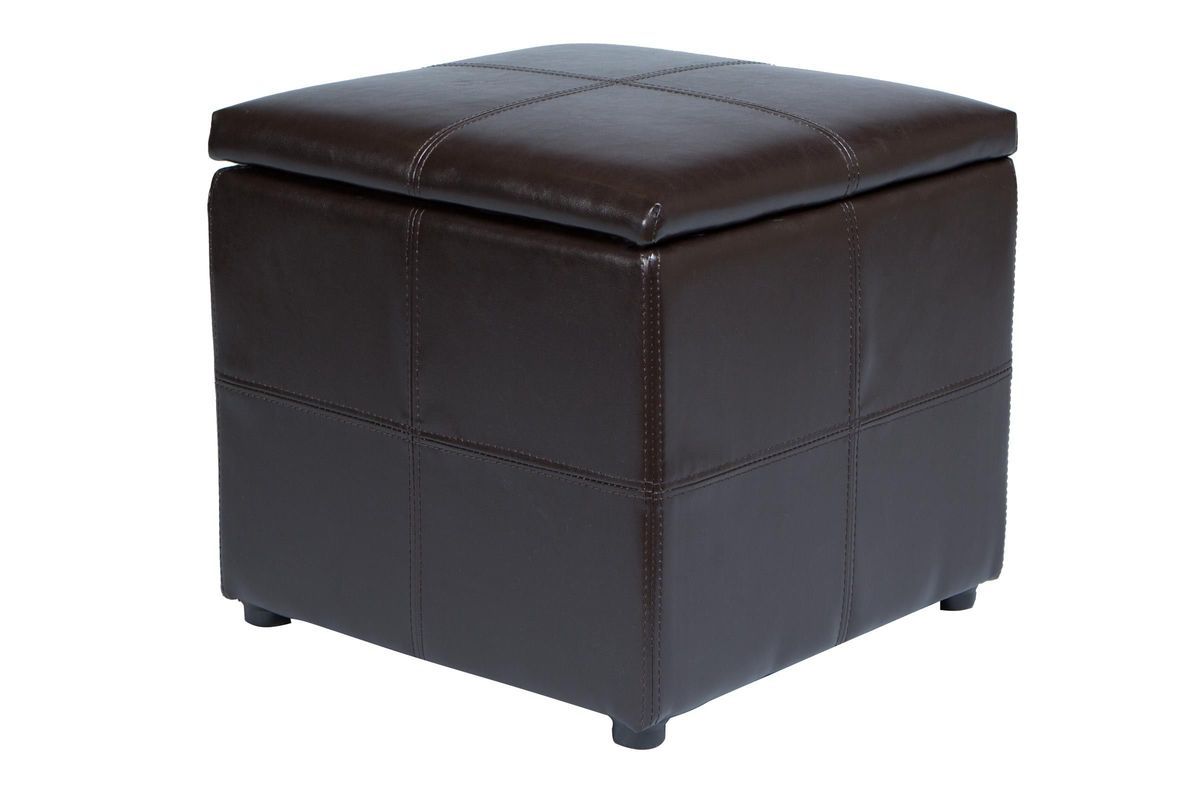 Brown Square Flip Top Ottoman At Gardner White With Regard To White Wool Square Pouf Ottomans (View 10 of 20)