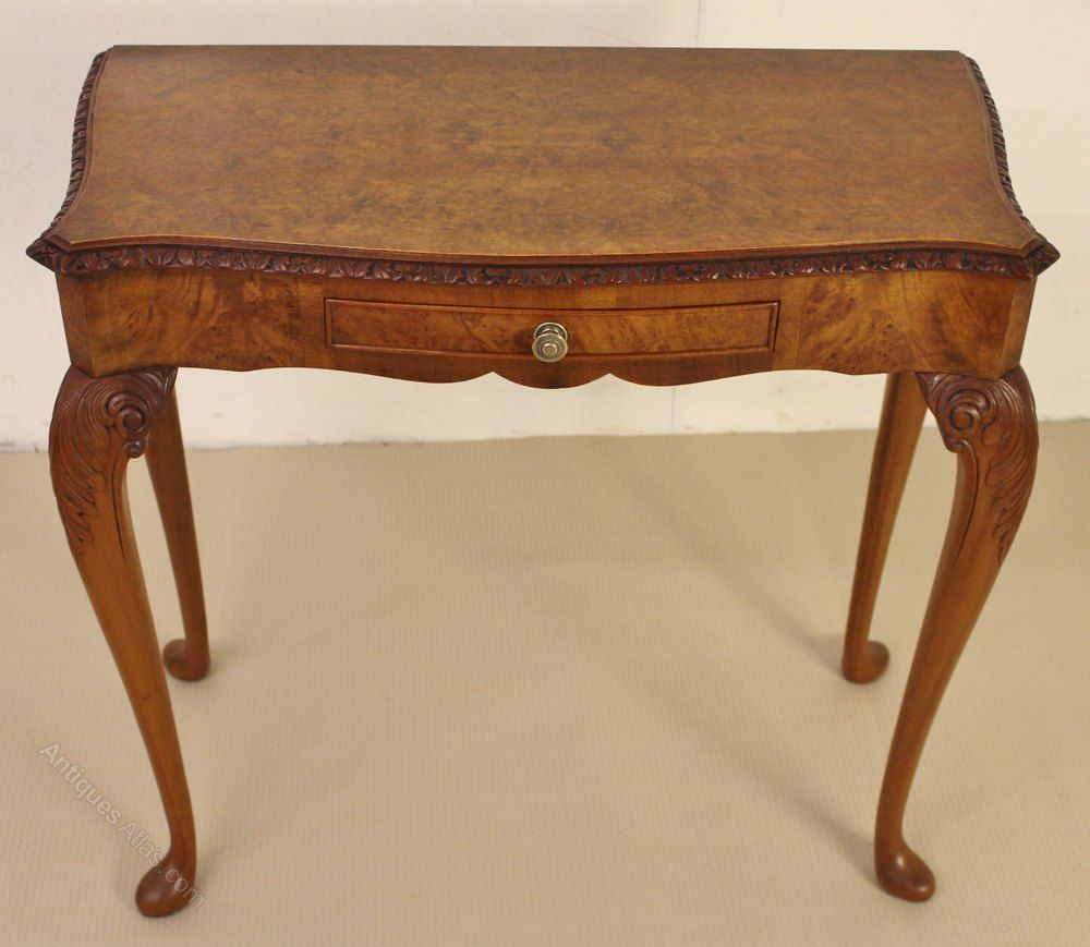 Burr Walnut Side Console Table – Antiques Atlas For Walnut Console Tables (View 8 of 20)