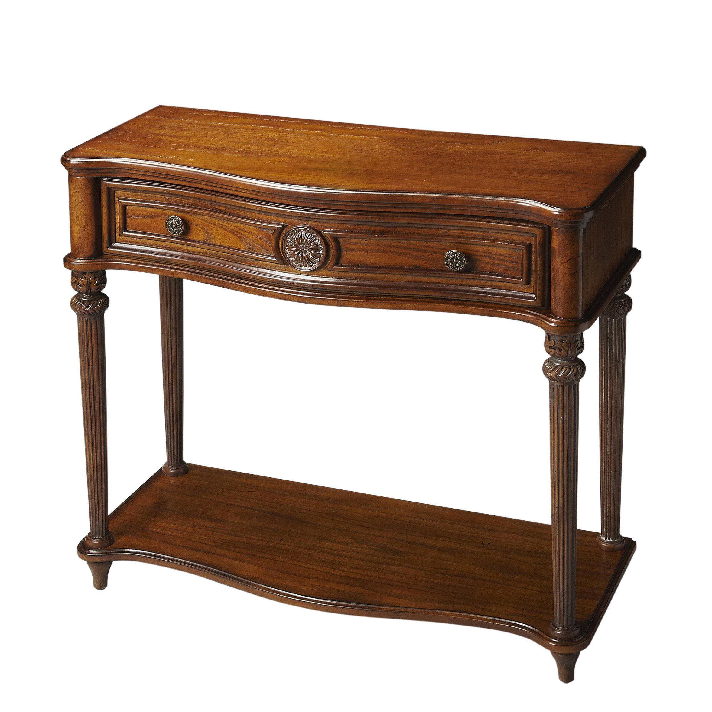Butler Masterpiece Console Table In Distressed Vintage Oak & Reviews Intended For Antique Console Tables (View 3 of 20)